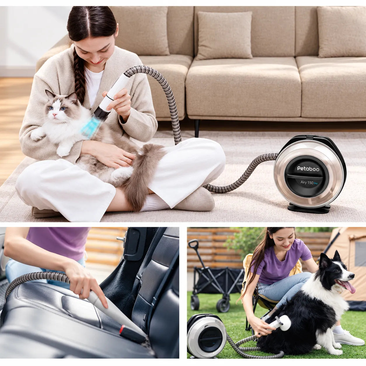 Petaboo A150 Pro Airy 150 Pro Cordless Hair Vacuum and Grooming Device 7-in-1 - Xmart
