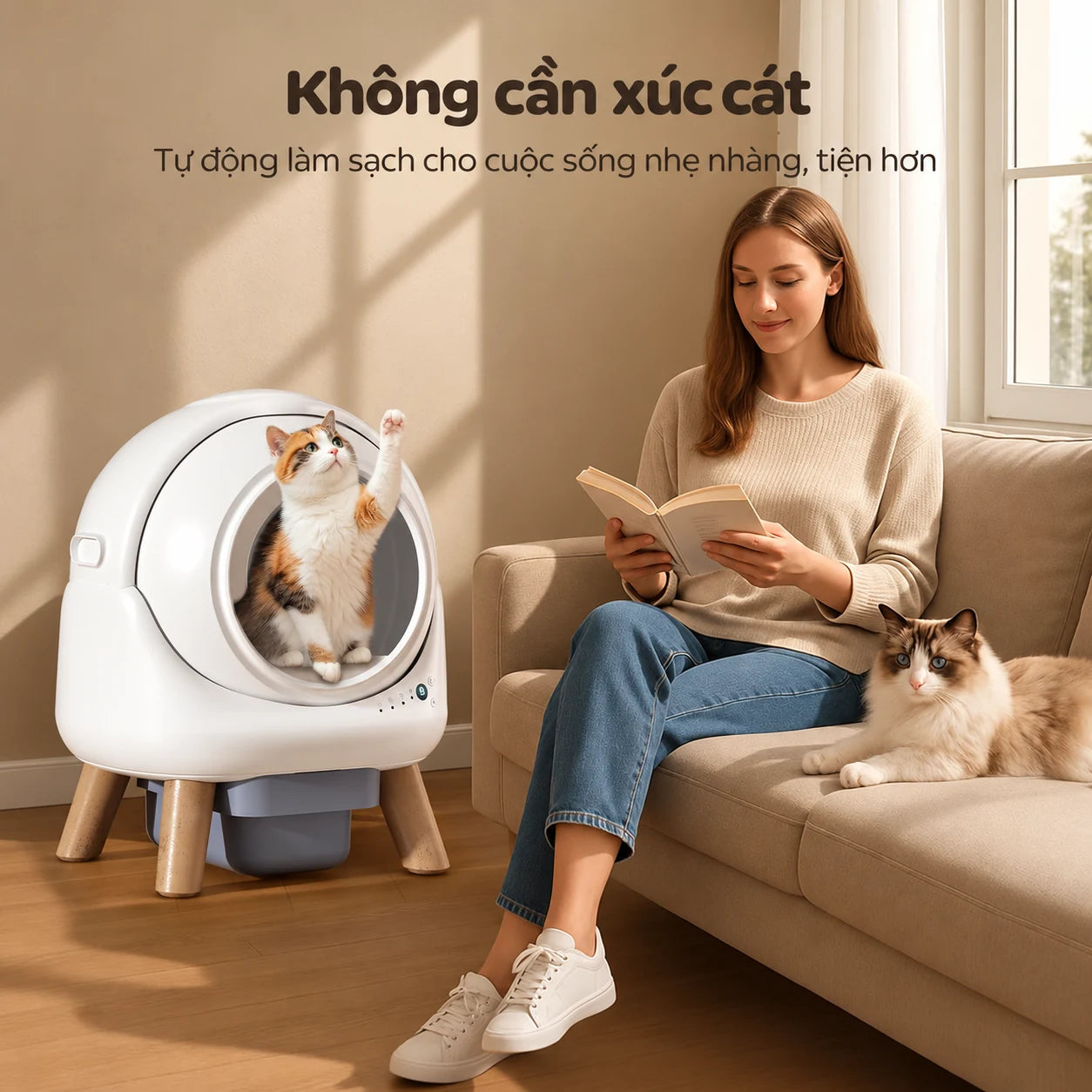 ELS PET 4073B Galaxy Pod Lite 65L Automatic Cat Litter Box - Xmart