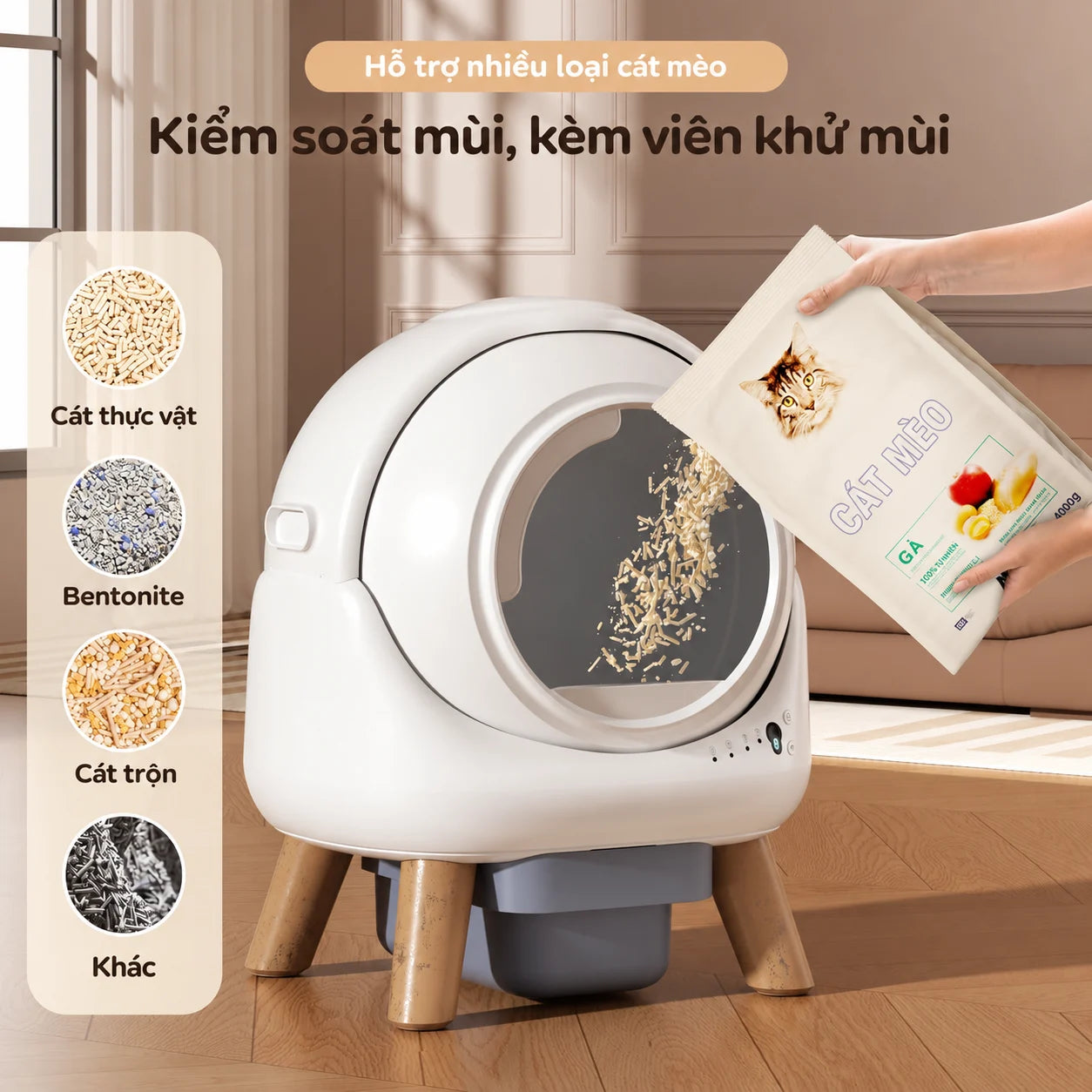 ELS PET 4073B Galaxy Pod Lite 65L Automatic Cat Litter Box - Xmart