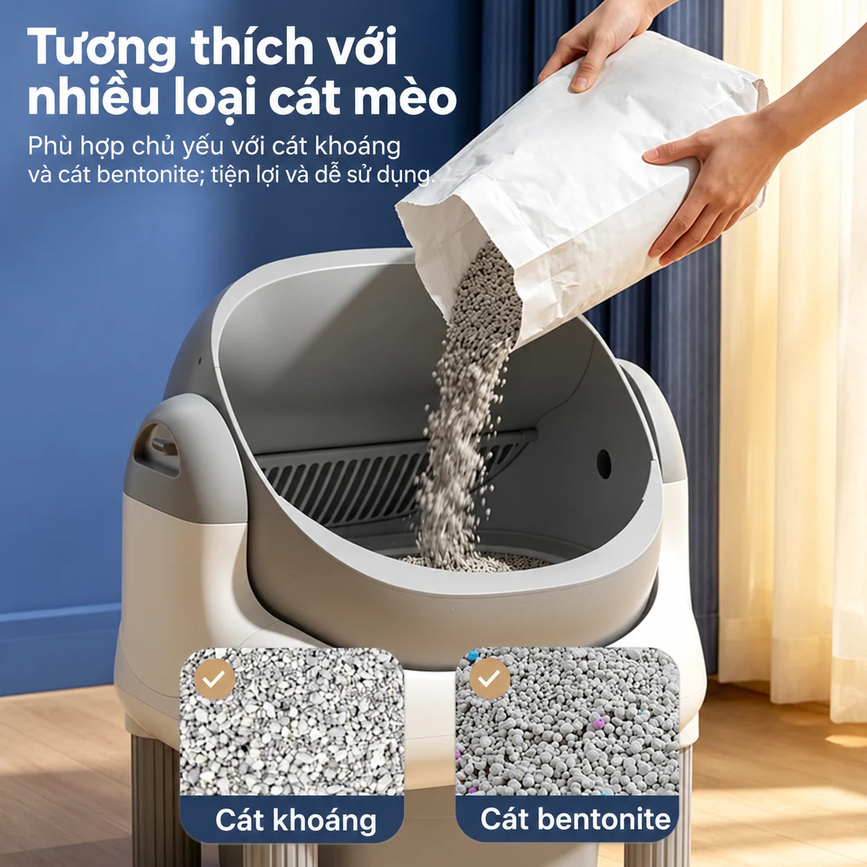 Nhà Vệ Sinh Mèo Tự Động Cửa Trên ELS PET 4076A-1 65L - Xmart