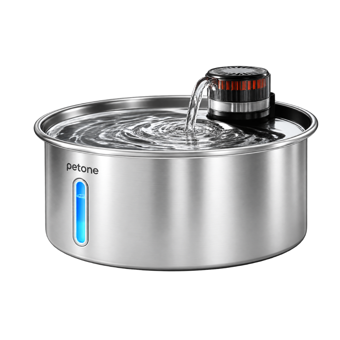 Petone W11 Cat Water Fountain 3.2L - 304 Stainless Steel, 5-Layer Filtration - Xmart