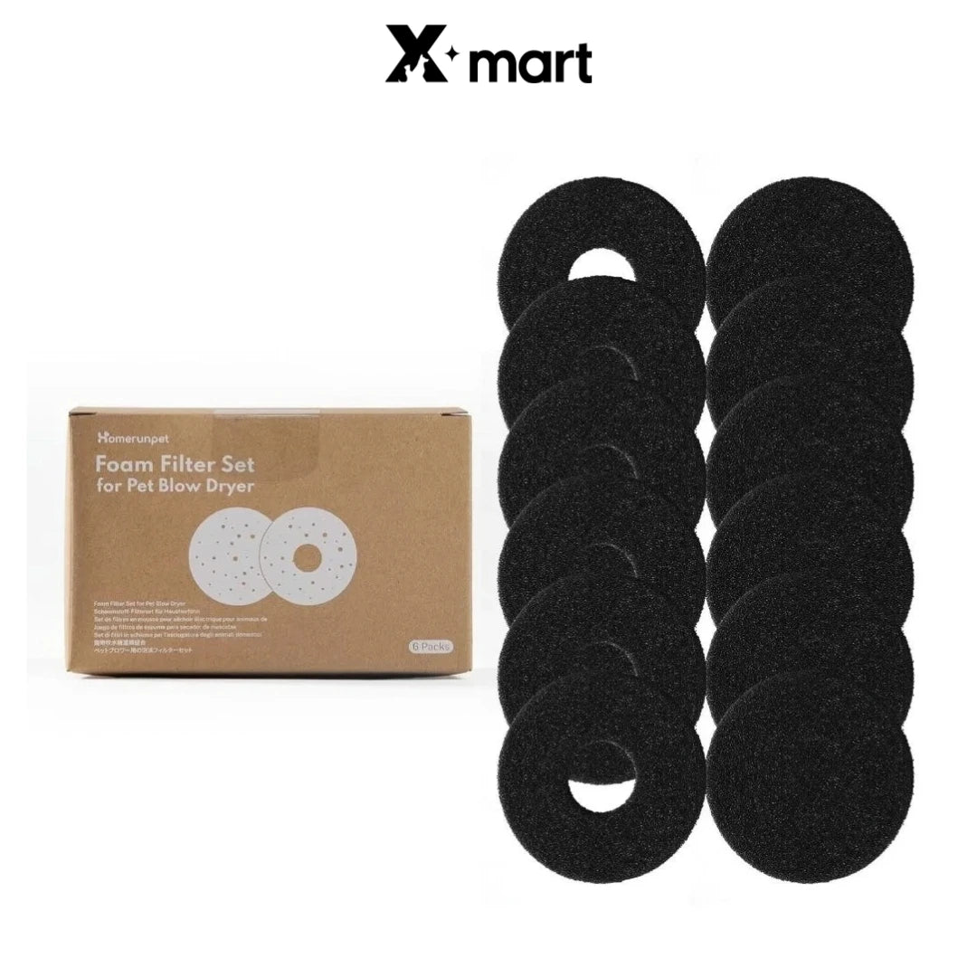 Homerunpet PD10.F06 Replacement Filter Sponge Set for Pet Hair Dryer - 12 Pieces - Xmart