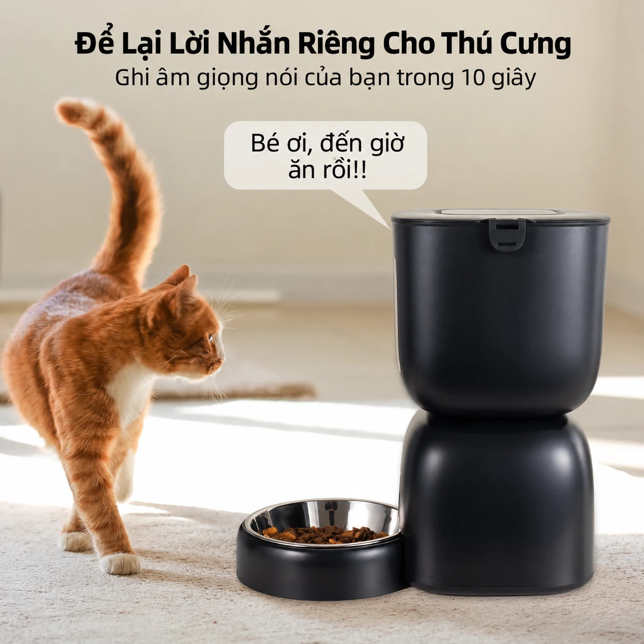 Petone F14 Automatic Cat Feeder 3L - Button Version / WiFi - Xmart