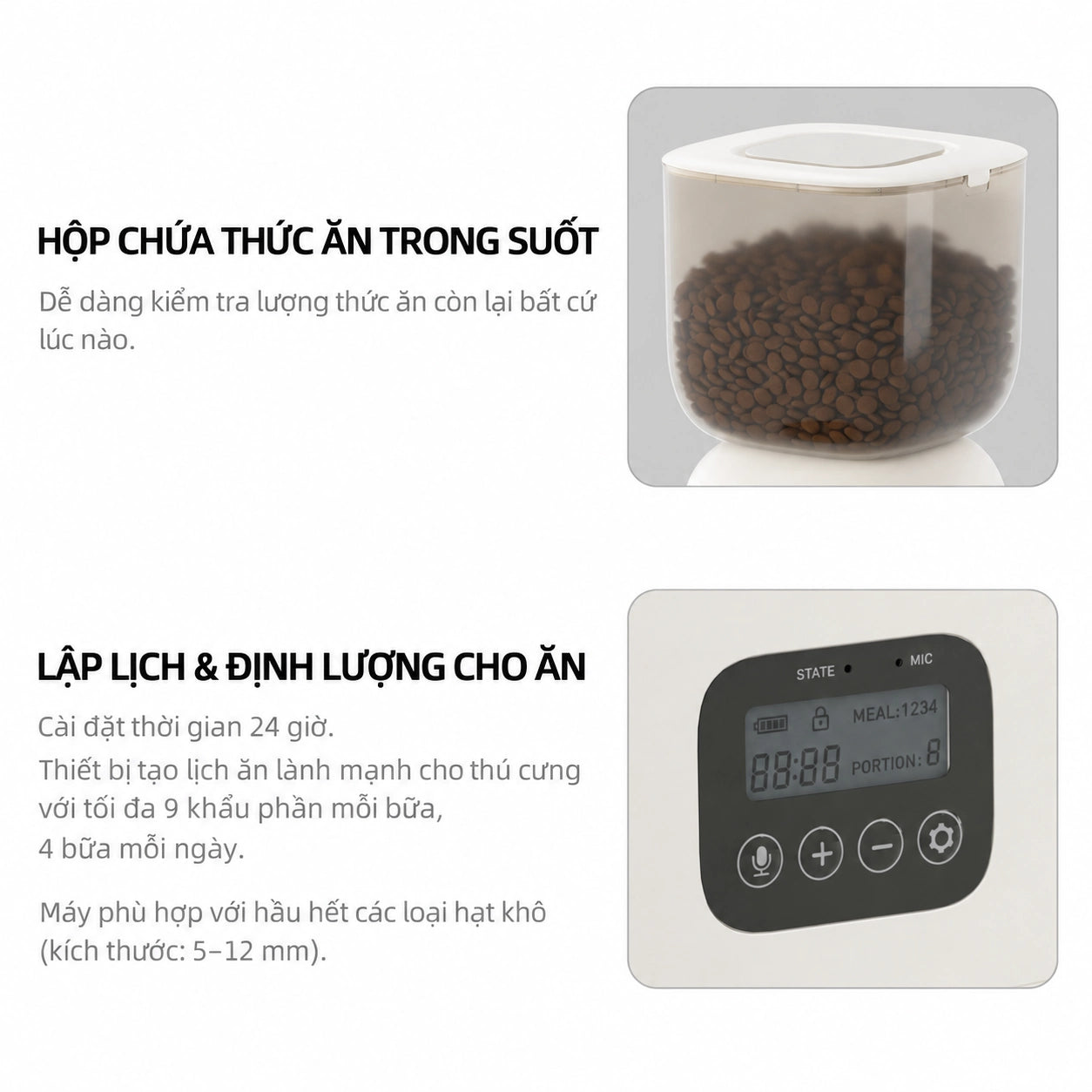 Petone F14 Automatic Cat Feeder 3L - Button Version / WiFi - Xmart
