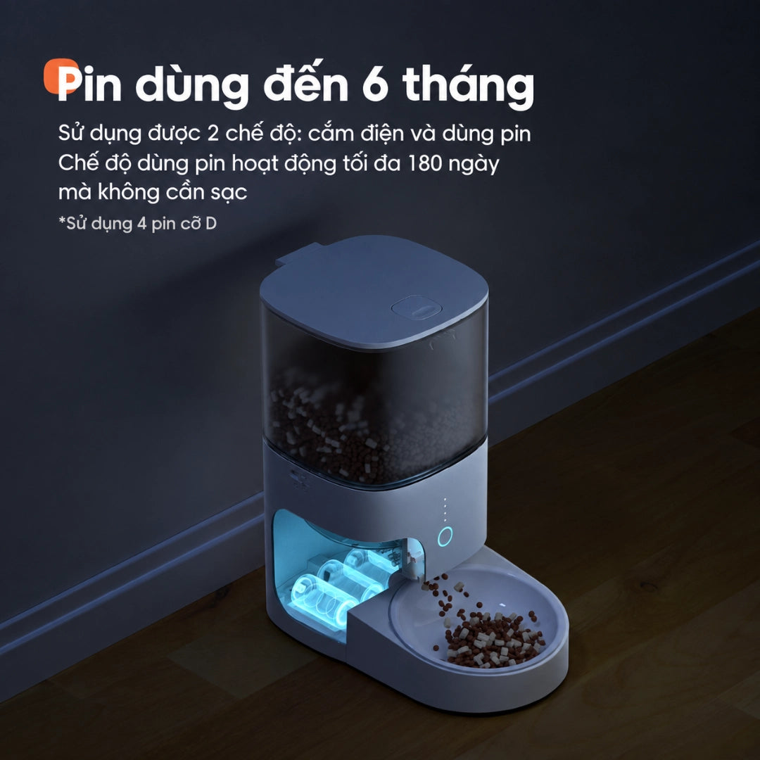 Homerunpet PF20 4L Automatic Dog & Cat Feeder - WiFi, App Control - Xmart