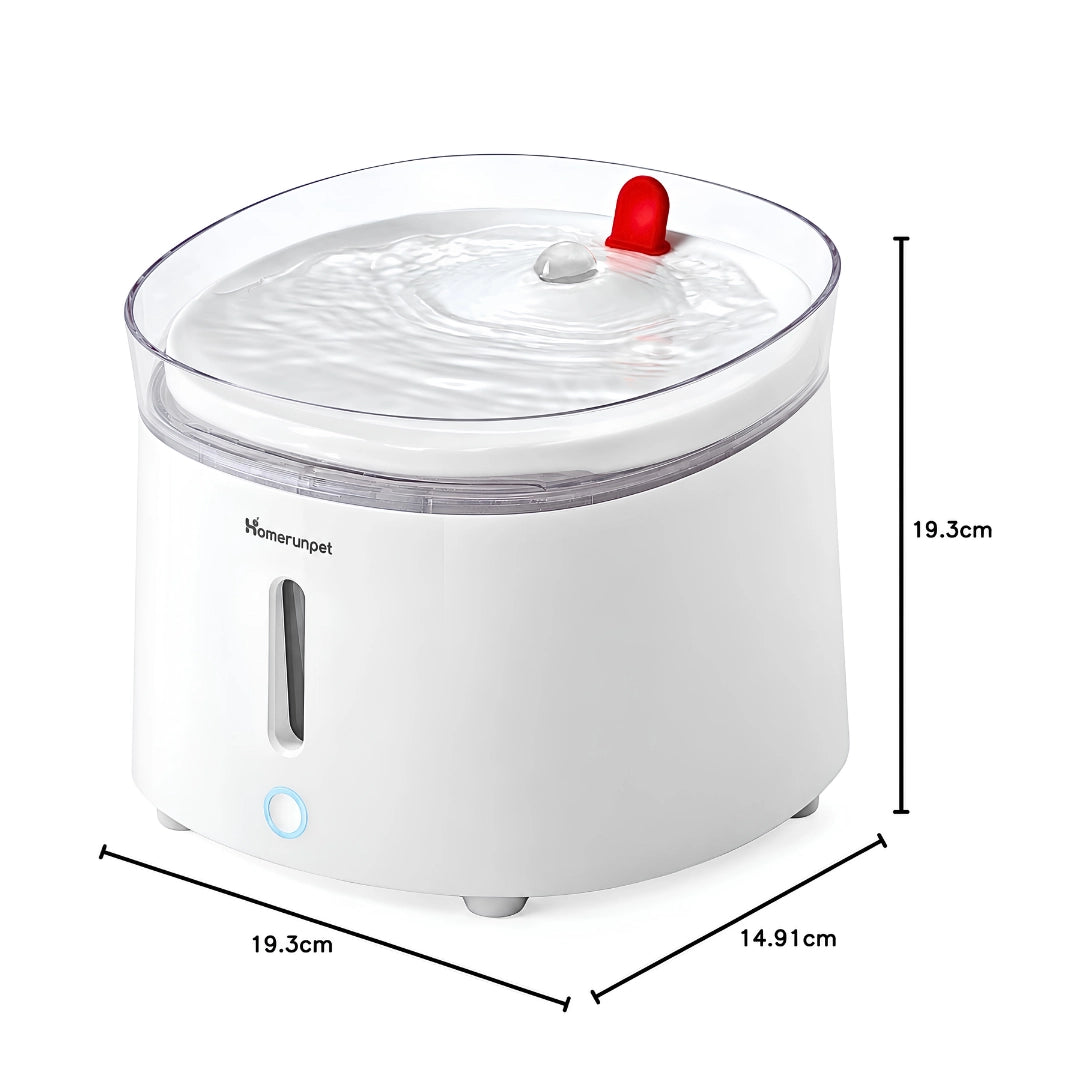 Homerunpet CF20 2L Dog & Cat Water Fountain - Ceramic Tray, Cordless UVC Pump - Xmart