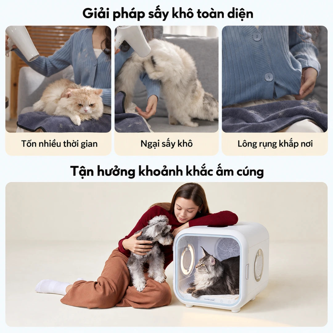 Homerunpet Drybo Plus PD50 50L Dog & Cat Hair Dryer - Automatic Drying, Quiet Operation - Xmart