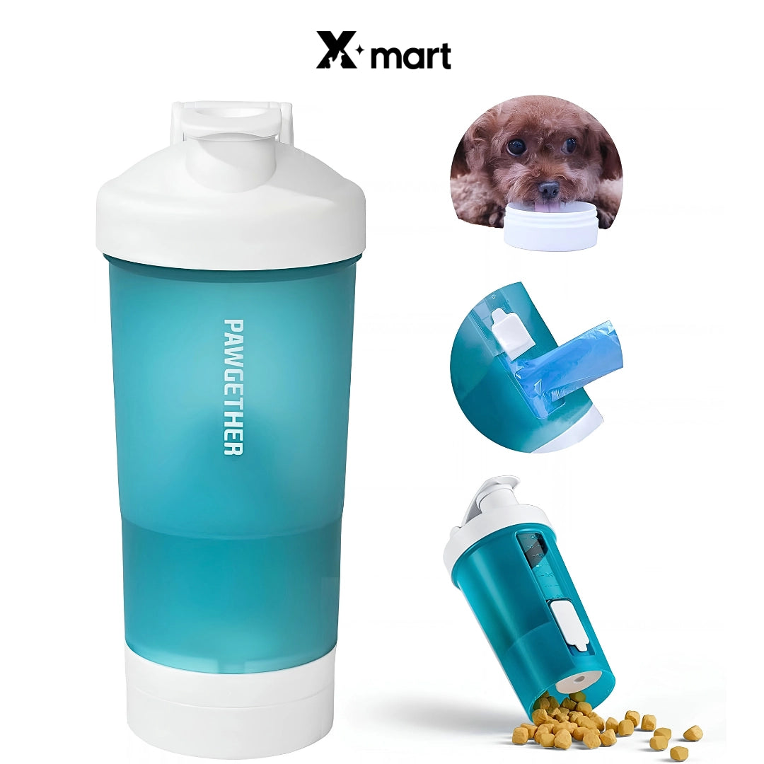 Pawgether PT1 Pure Travel 1 Travel Water Bottle for Dogs and Cats – 4-in-1 - Xmart