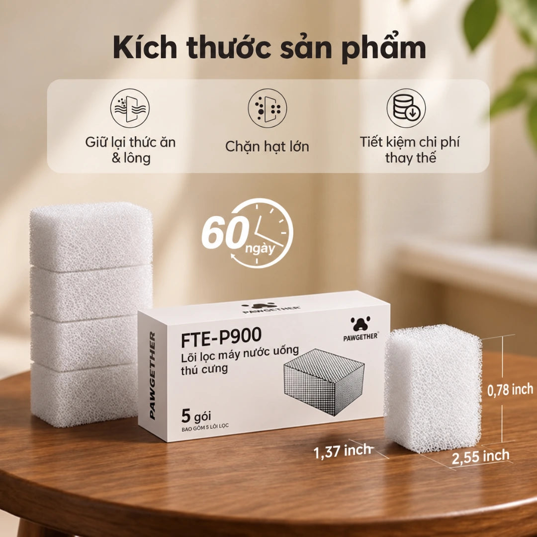 Bộ 5 Lõi Lọc Nước Pawgether FTE-P900 Cho Máy Nước Uống P900 Series - Xmart