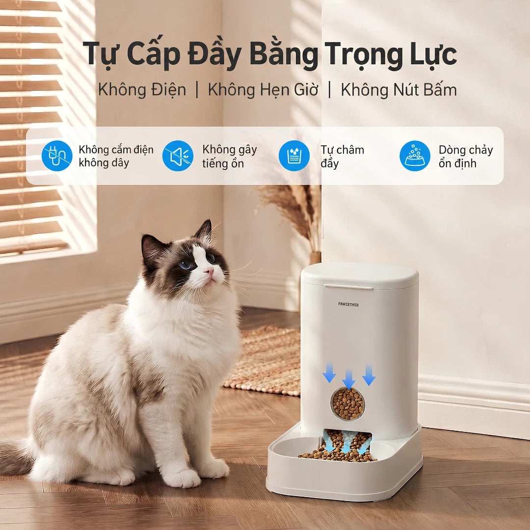 Máy Cho Mèo Ăn Tự Động Pawgether FG100 3.5L Bằng Trọng Lực - Xmart