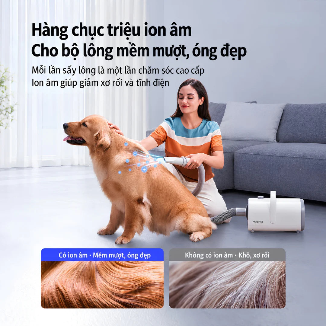 Bộ Máy Hút, Sấy & Chăm Sóc Lông Chó Mèo Pawgether GP1 Grooming Power 1, 8 Trong 1 - Xmart