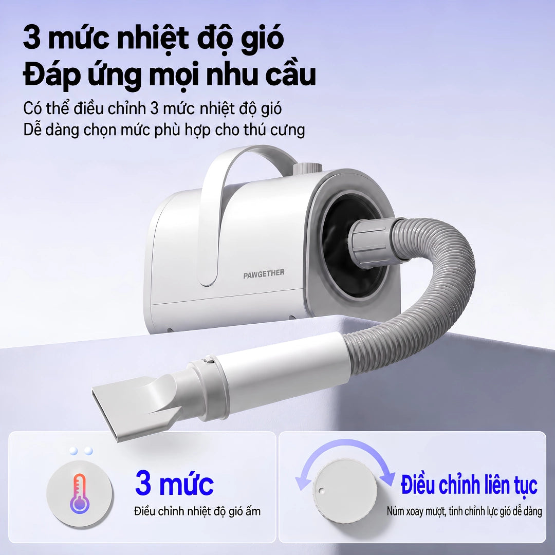Bộ Máy Hút, Sấy & Chăm Sóc Lông Chó Mèo Pawgether GP1 Grooming Power 1, 8 Trong 1 - Xmart