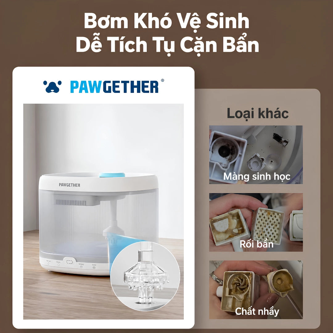 Máy Nước Uống Tự Động Cho Mèo Pawgether P3S 2L Cảm Biến Radar - Xmart