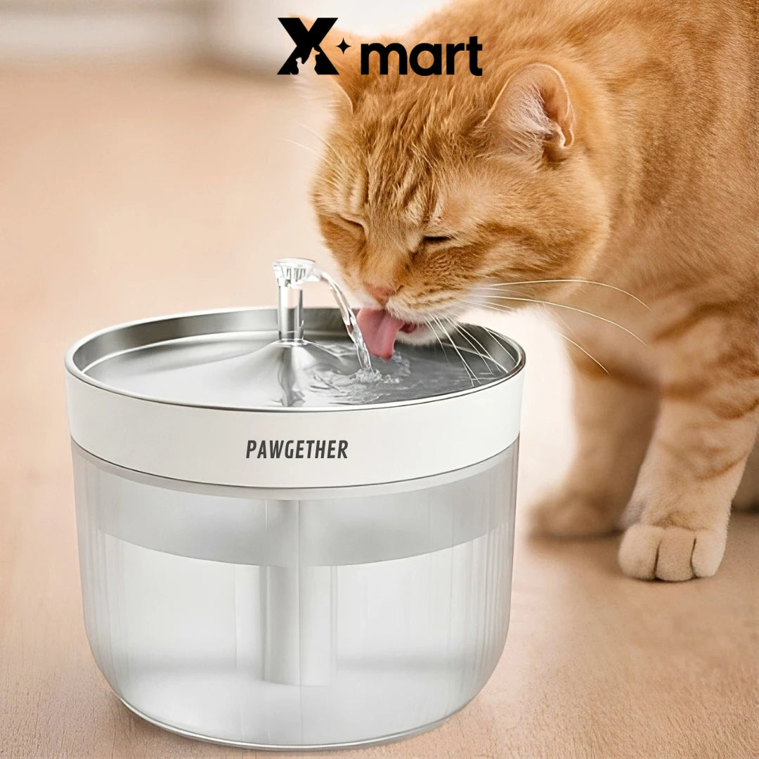 Pawgether P300SU 2.5L Automatic Water Fountain for Dogs and Cats, 304 Stainless Steel - Xmart