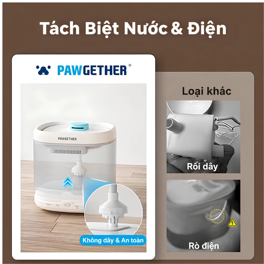 Máy Nước Uống Tự Động Cho Mèo Pawgether P3S 2L Cảm Biến Radar - Xmart