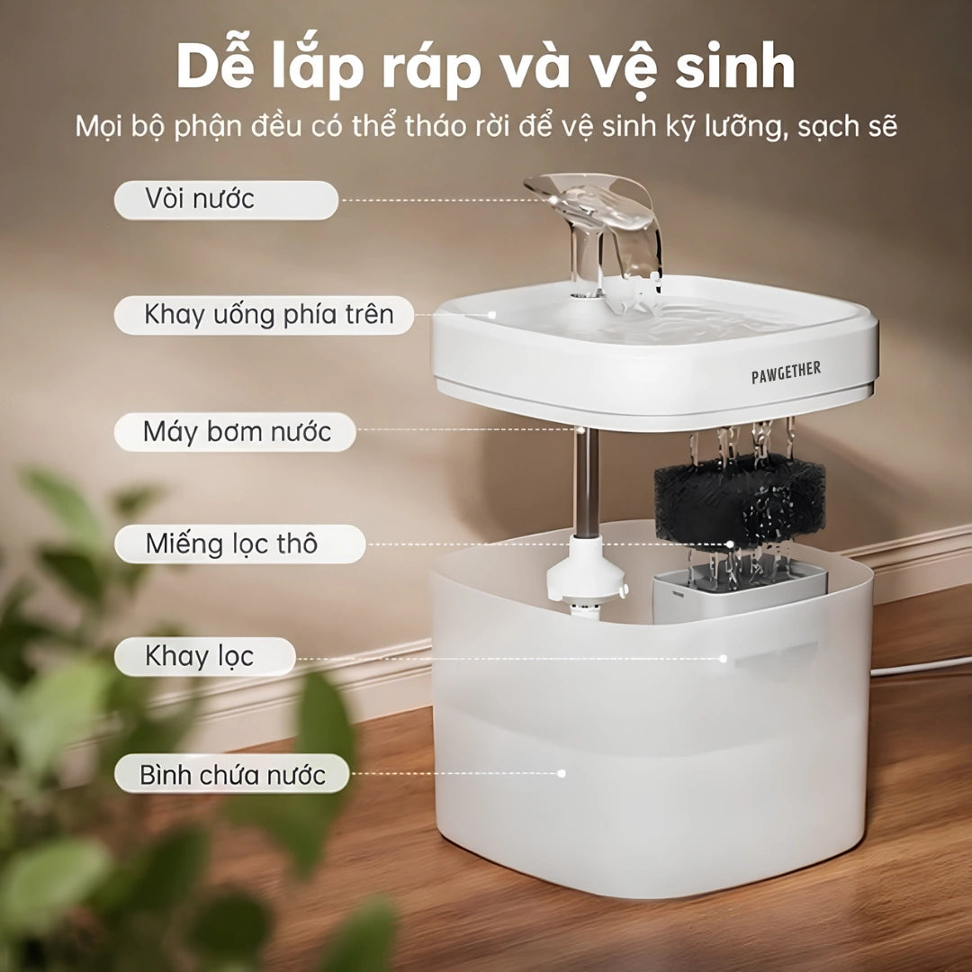 Pawgether P900C 1.5L Automatic Water Fountain for Dogs and Cats - Xmart