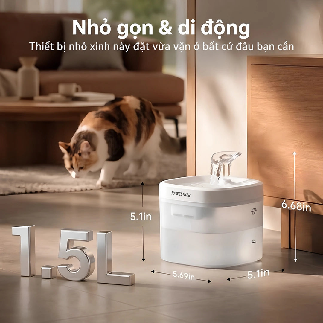 Pawgether P900C 1.5L Automatic Water Fountain for Dogs and Cats - Xmart