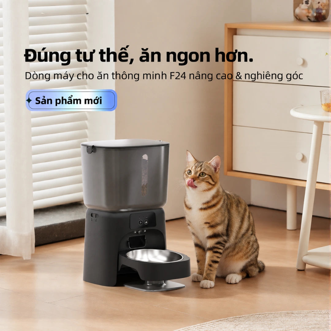 Petone F24-C Automatic Cat Feeder 6L - 1080P Camera, WiFi - Xmart